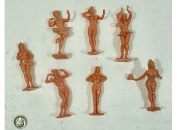 1950's Pin - Up , 3' Girl Figures - Resin Or Plastic