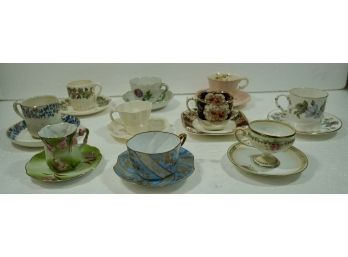 10 Demitasse Cup & Saucers, Spode, Belleck, Rs Prussia,wood Sons ,r. Worchester ,meissen
