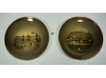 Pair Of Ridgways - R A Ware  10' Plates Hunting Scenes