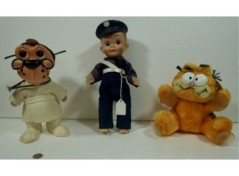 3 Pc Effanbee Police Doll, Garfield , Dog