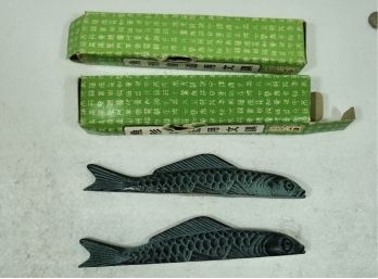 Two Iron Fish Scroll Weights Boku - Undo Co.
