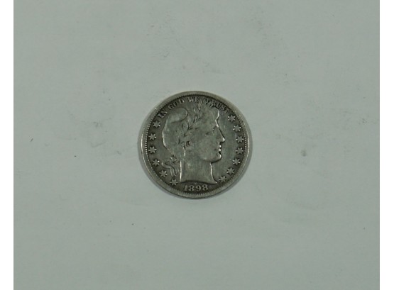 1898 US Barber Silver Half Dollar