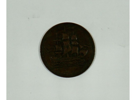 1835 Canada 1/2 Half Penny Token - Ships, Colonies, And Commerce