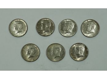 1964 Kennedy Half Dollars Lot Of  7 -3 X D
