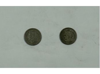 1865, 1867 Three Cent Nickels , Civil War Era