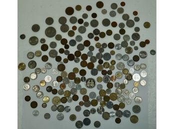 Massive Foreign Country Coins Of 203 Coins!! Some Silver- Look At The Pictures!!!
