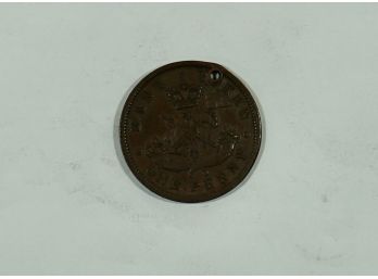 1850 Bank Of Upper Canada One  Penny Token Dragon