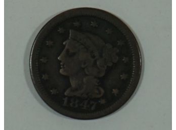 1847 US Braided Hair Liberty Head Large Cent