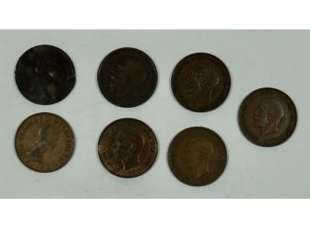 Lot Of 7 Great Britain Large Penny 1872, 1913,  1914, 1936 ,2 X 1938,  1963