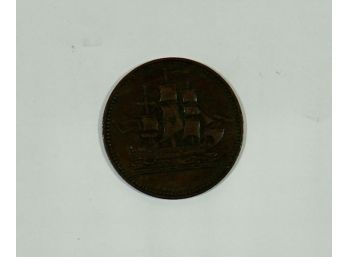 1835 Canada 1/2 Half Penny Token - Ships, Colonies, And Commerce