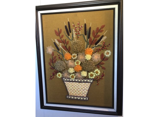 Framed Flower Embroidery