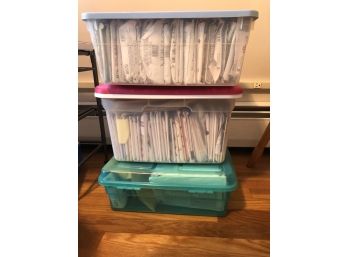 Lot Of 3 Bins Of  Sewing Patterns