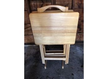 4 Oak Tv Tables & Stand