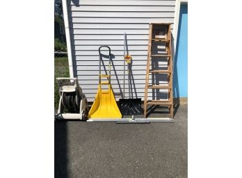 Roof Rake Shovel, Ladder, Hose