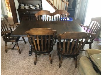 Pine Trestle Table & 6 Chairs