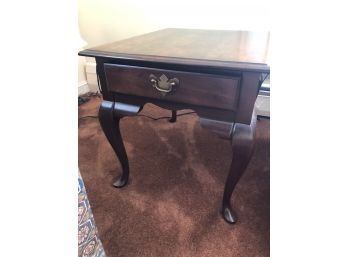 Broyhill Mahogany Side Table W/drawer