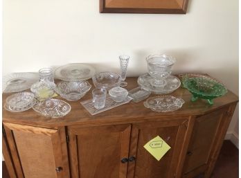 Lot Of 23 Pieces Crystal & Depression Glass