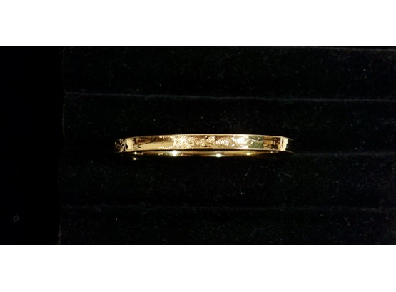 14kt Gold Filled Etched Bangle Bracelet