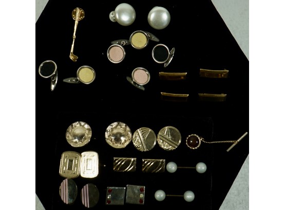 Mens Cuff Links , Tie Tacks,  Military Bars , Buttons , 28 Pieces