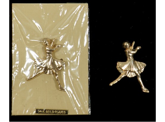 14k Gold Plated Ballerina Pins
