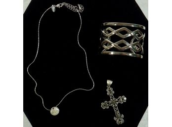 Lia Sophia 3 Piece Lot 16'' Necklace , Bracelet, Cross