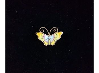 David Anderson Enameled Sterling Butterfly (norway) 1 1/4'