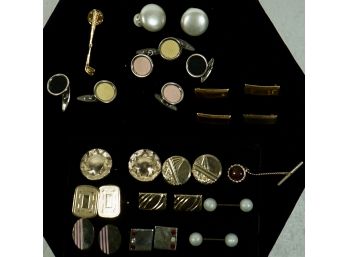 Mens Cuff Links , Tie Tacks,  Military Bars , Buttons , 28 Pieces