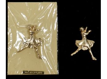 14k Gold Plated Ballerina Pins