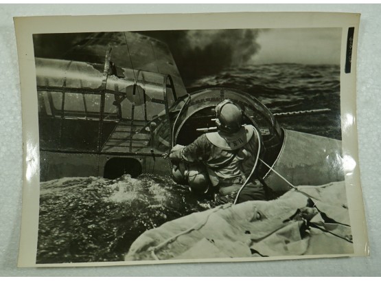 Downed Fighter Plane In Ocean 8x10 Photo