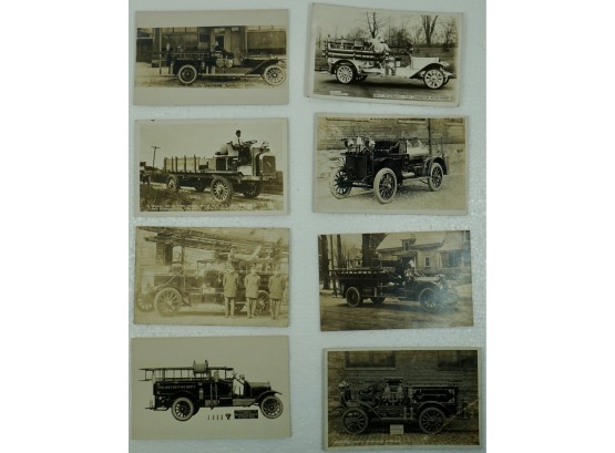 Lot Of 8 Fire Dept Engines (RPPC) Including St Paul, MN, WI, Westbrook, ME