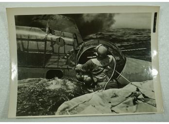 Downed Fighter Plane In Ocean 8x10 Photo