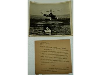 Air Men Downed At Sea Rescue By Coast Guard Helicopter 8x10 Photo