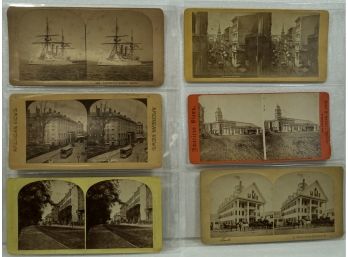 Lot Of 6 Stereo Views (Real Picture) Downtown Crossing, Tremont House,  Boston, Littleton NH