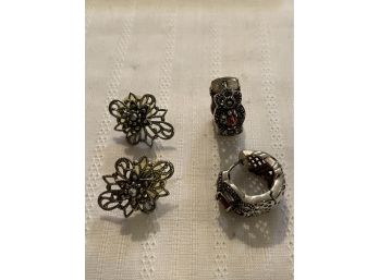 54. Two Pairs EarrIngs Marcasite Silver