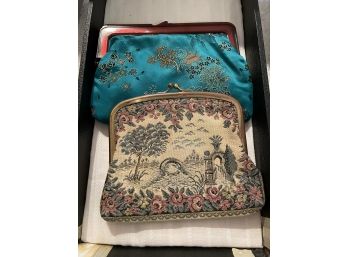 63 Two Vintage Bags, Silk & Small Tapestry Bag