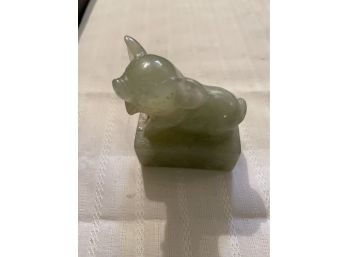 75. Vintage Hand Carved Jade Pig