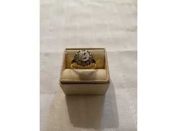 41. Vintage GF Ring With Enamel Letter R