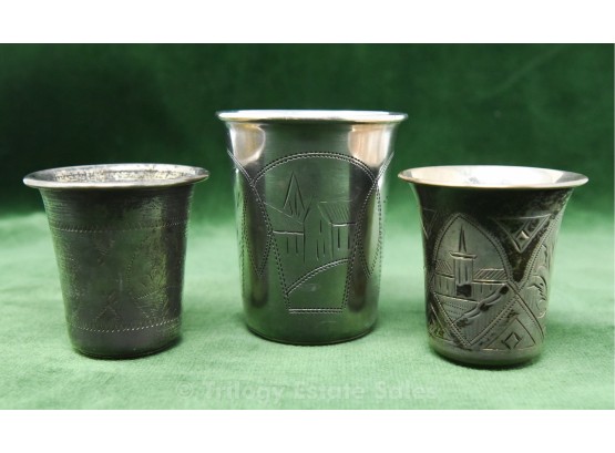 Three Small Silver Cups
