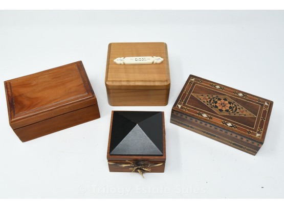 Four Wood Boxes