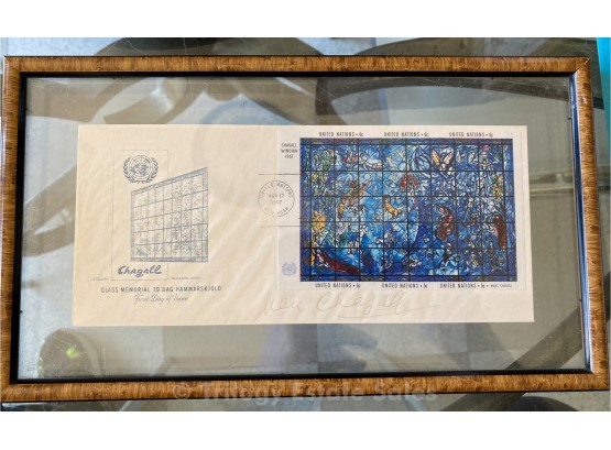 Chagall United Nations First Day Of Issue Stamps, Signed, With Receipt