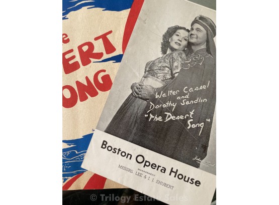The Desert Song And Boston Opera House Signed Program