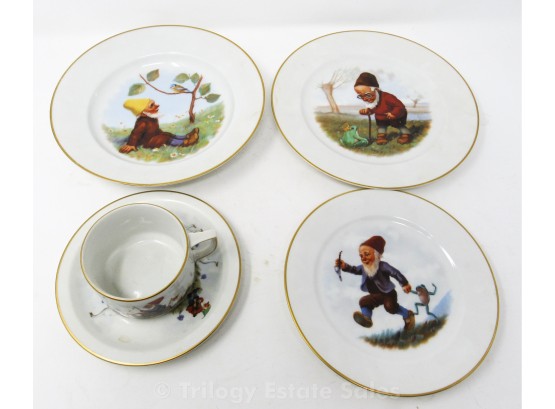 Kindergeschirr Thomas Germany 5 Piece Gnomes China By Paul Lothar Muller 4511