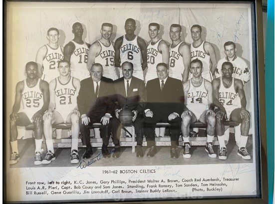 1961-62 Boston Celtics Team Photo With Autographs