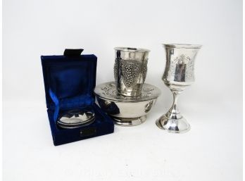 Kiddish Cup, Travel Shabbot Candle Holders, Seder Hand Washer