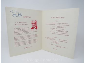 Jonas Edward Salk MD Autographed Program