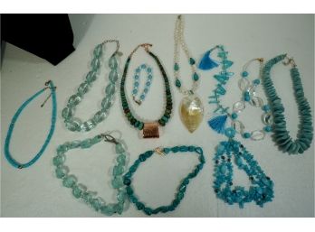 LOT OF 11 TURQUOISE NECKLACES
