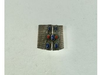 Sterling Silver Cuff Bracelet With Stones