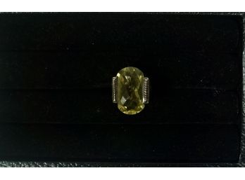 Sterling Silver Green Citrine Ring Size 8