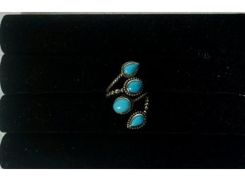 Adjustable Turquoise & Silver Ring
