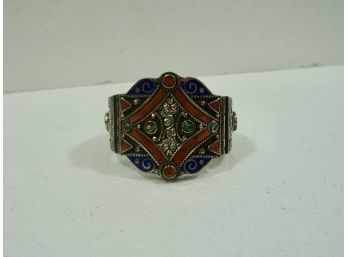 Gorgeous Cuff Bracelet Lapis, Coral, Turquoise